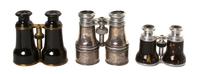 Three Pairs of Opera Glasses, Width of widest 5 inches.