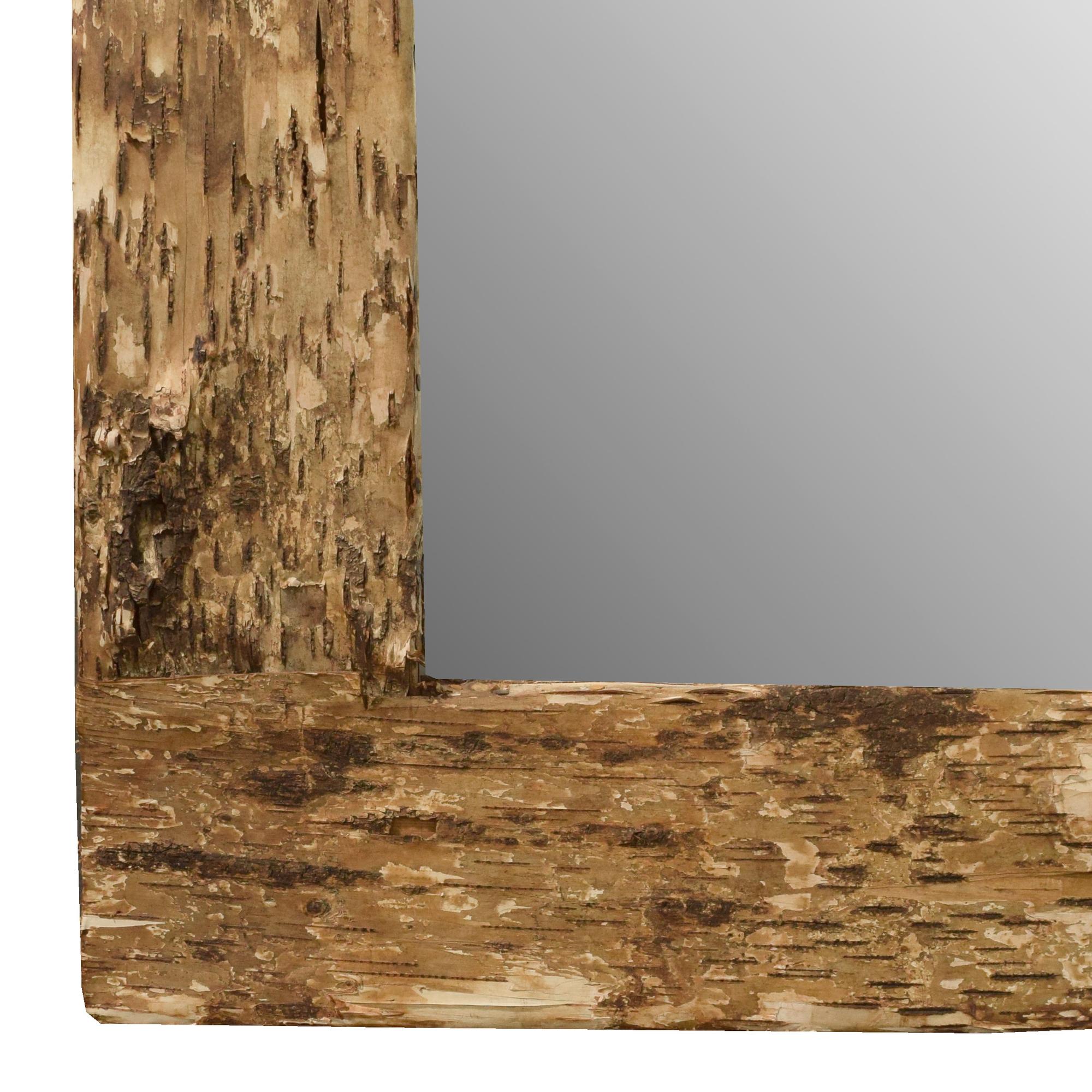 A Birch Bark Frame with Mirror 27" W x 1" D x 30" H — United States, Circa 1920
