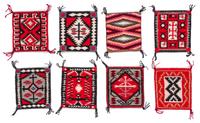 Eight Navajo Wool Rugs Each approximately 3 3/4 x 3 1/2 inches. — Lula Brown