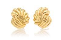 A Pair of 18 Karat Earclips, Dankner, 13.20 dwts.