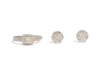 COLLECTION OF DIAMOND AND WHITE GOLD JEWELRY