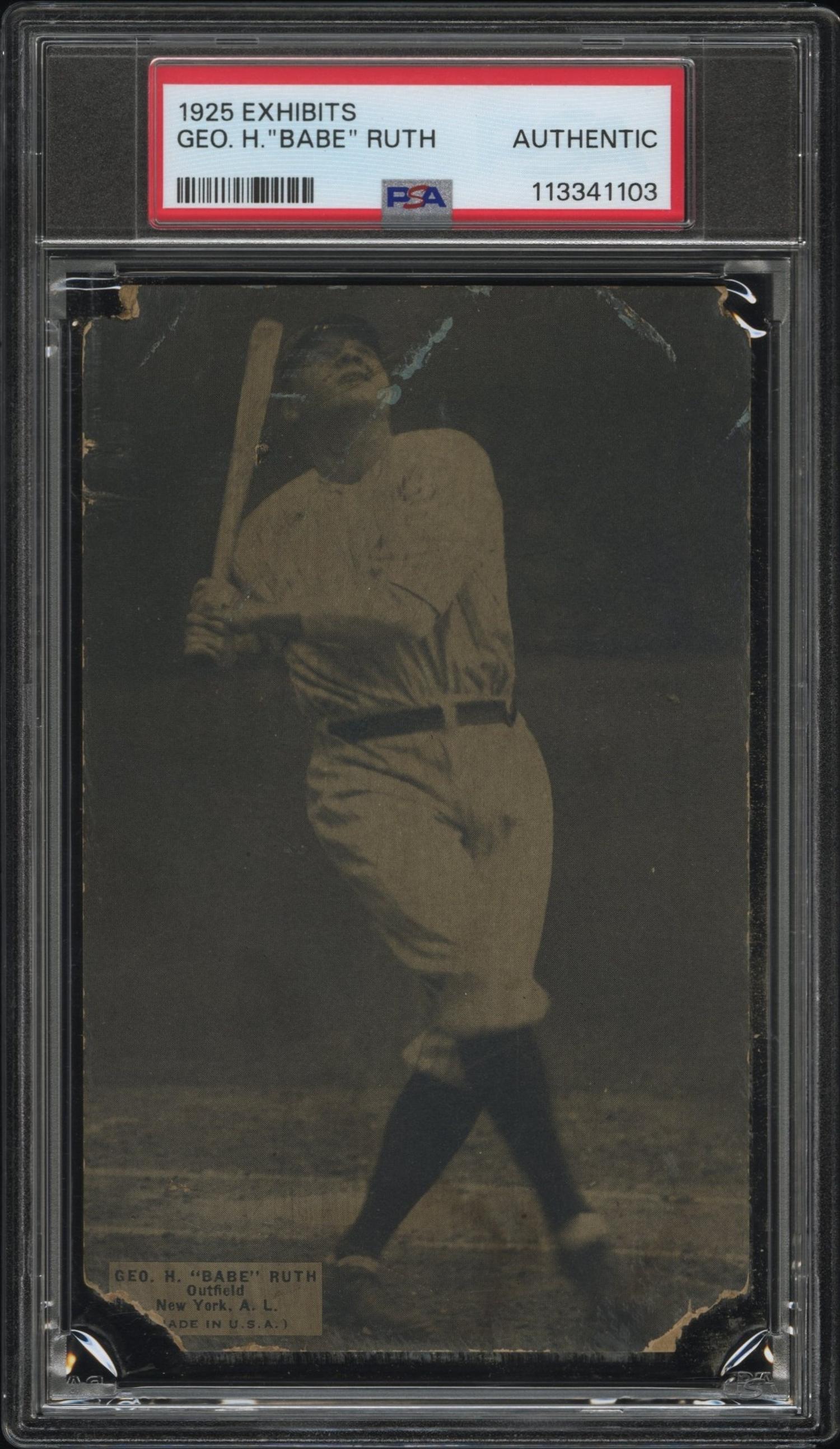 A 1925 Exhibits Babe Ruth Baseball Card (PSA Authentic)