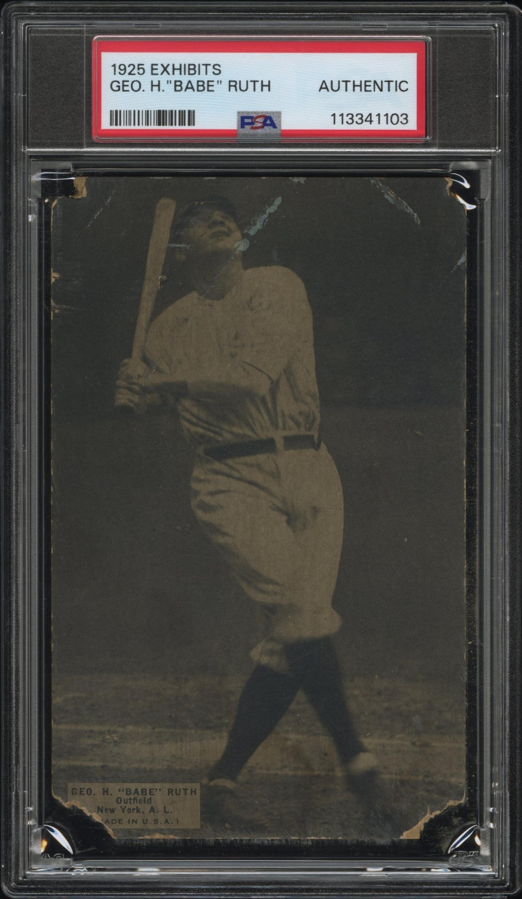 A 1925 Exhibits Babe Ruth Baseball Card (PSA Authentic)
