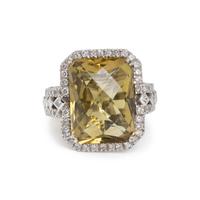 QUARTZ AND DIAMOND RING