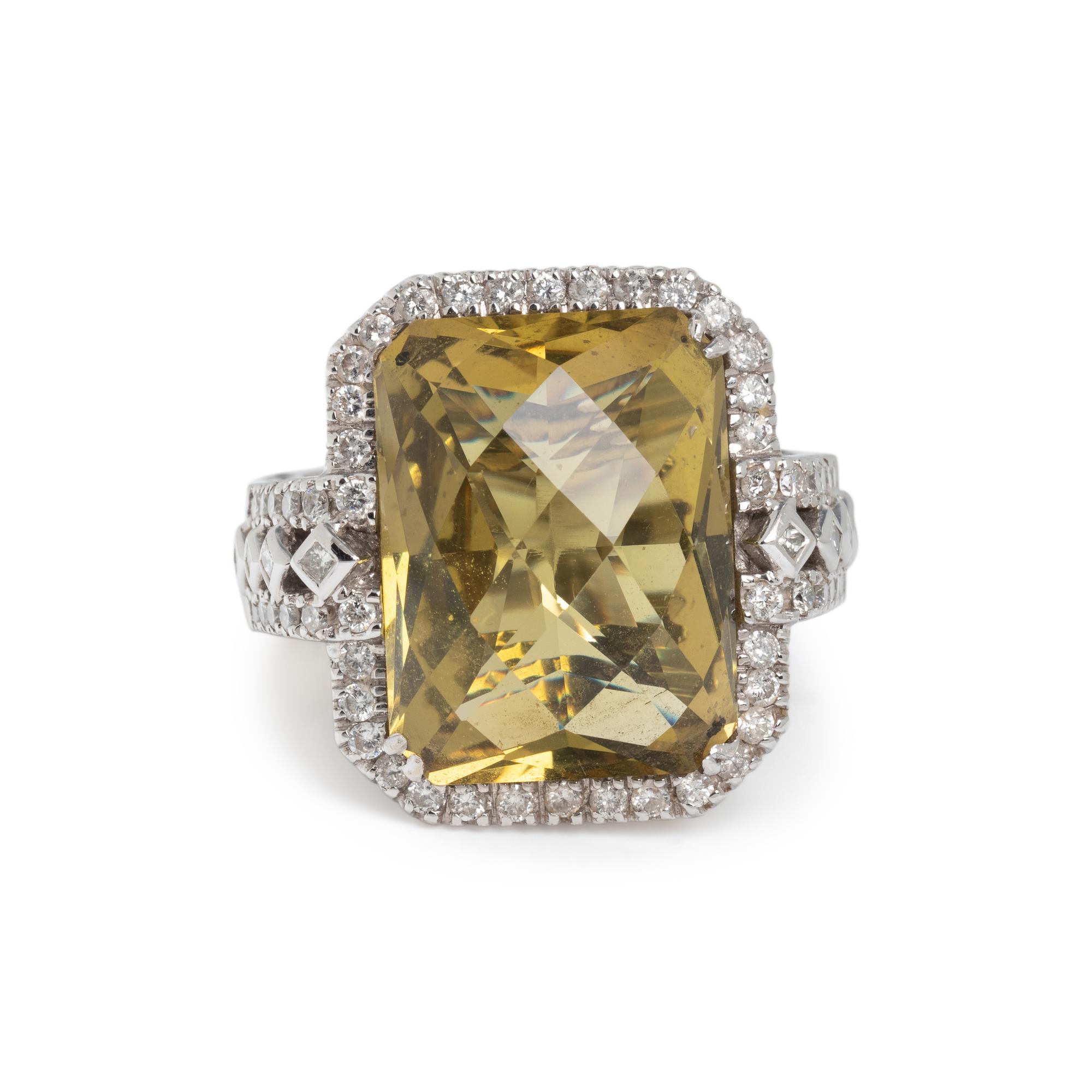 QUARTZ AND DIAMOND RING