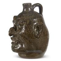 Glazed stoneware face jug Lanier Meader (1917-1998), White County, GA