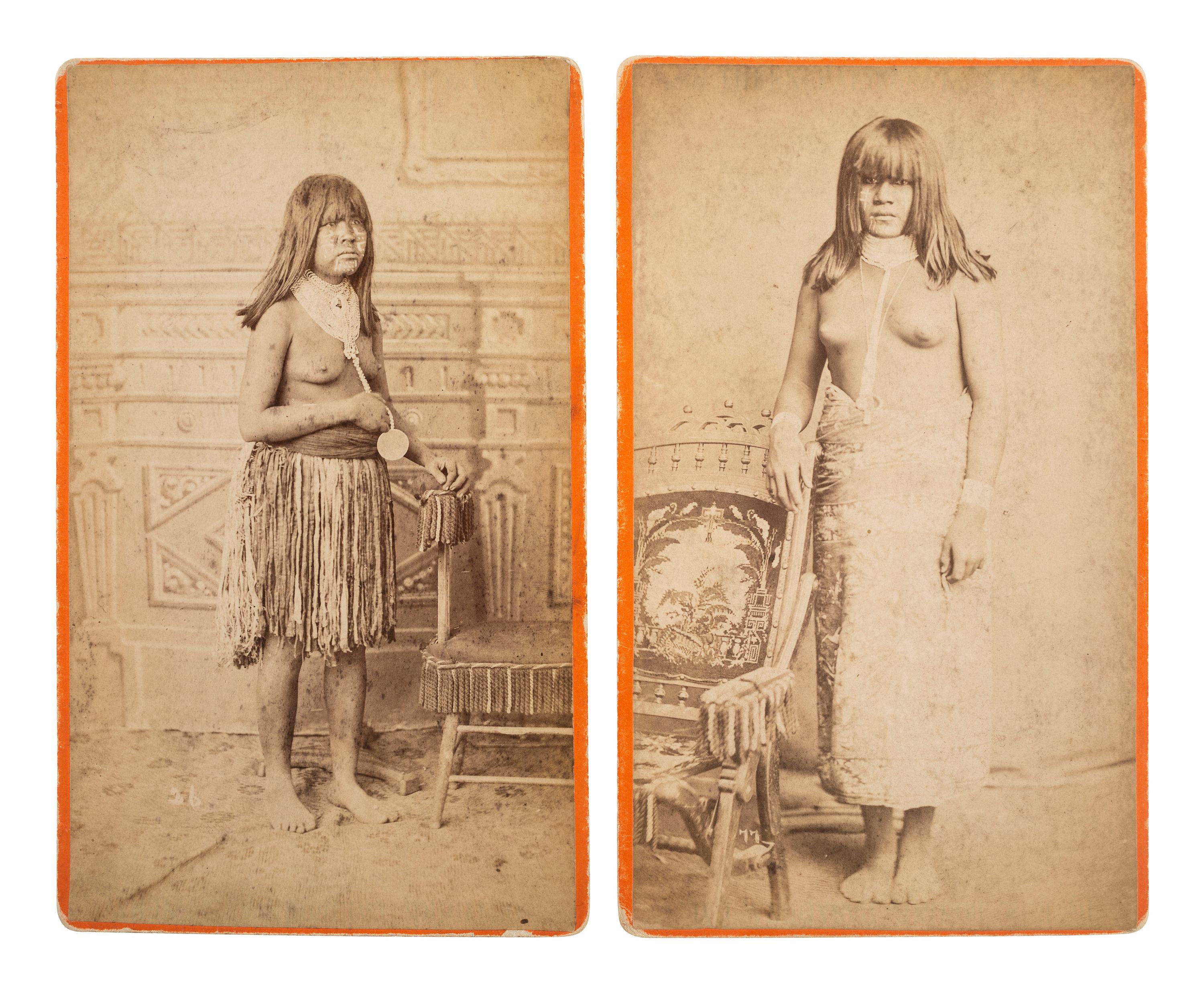 [NATIVE AMERICANS]. BONINE, E.A., and BUEHMAN & CO., photographers. A group of 3 photographs of Yuma women, comprising: