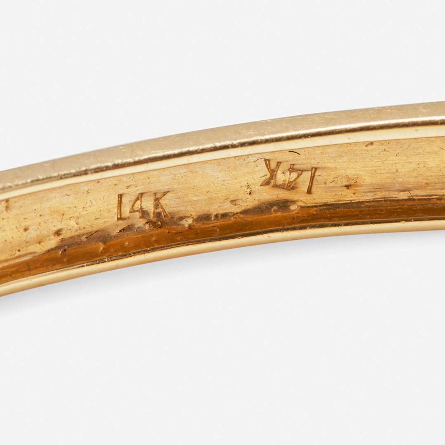 A 14K Yellow Gold and Diamond Bracelet