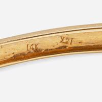 A 14K Yellow Gold and Diamond Bracelet