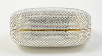 A Judith Leiber Clear Crystal Minaudiere, 6" x 4.5" x 2".