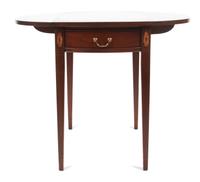 A Hepplewhite Style Drop Leaf Table Height 28 x width 27 x depth 18 inches (closed). — HICKORY CHAIR COMPANY, 20TH CENTURY