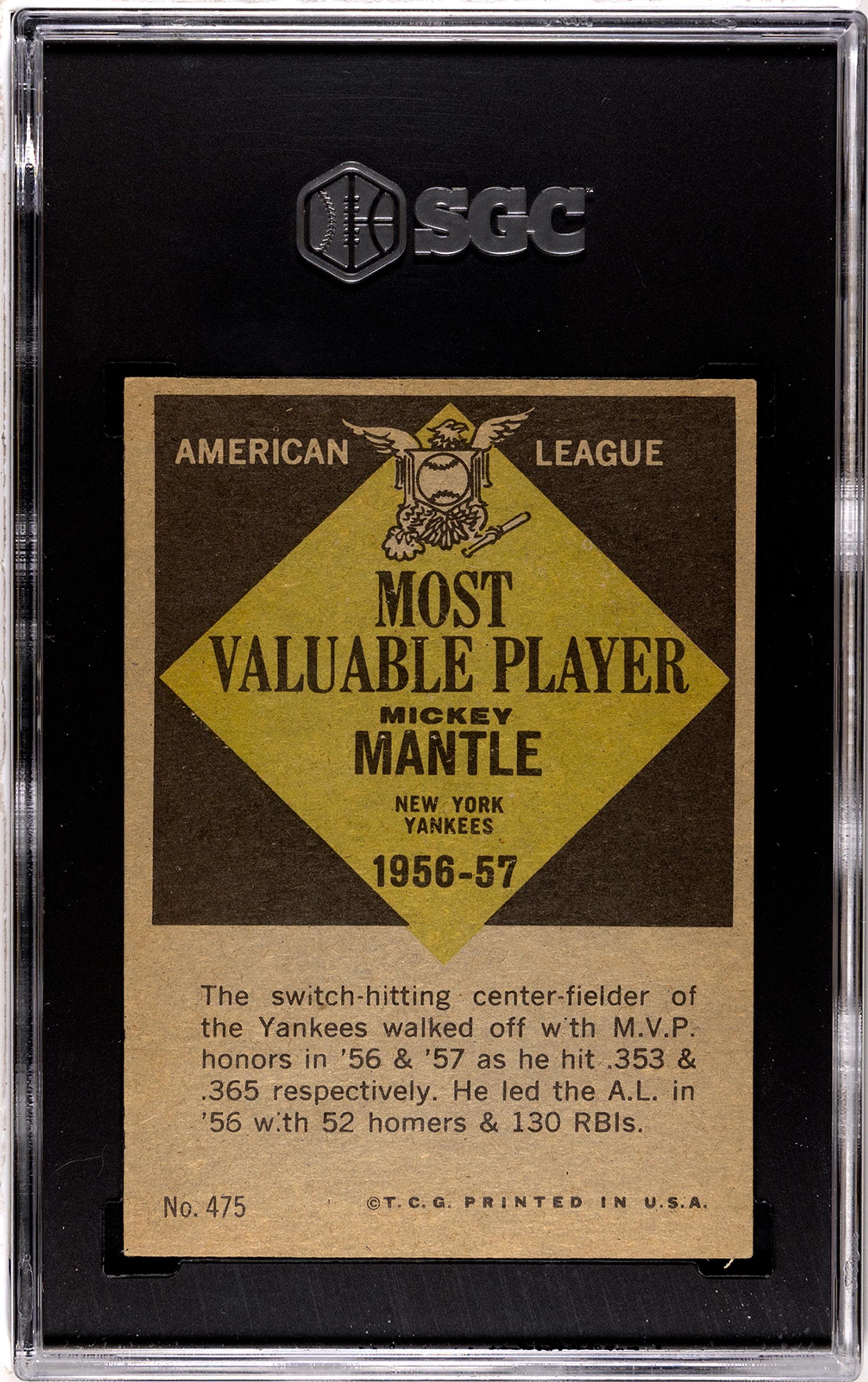 A Complete Set Of 1961 Topps Baseball Cards (587/587) including SGC Graded Mickey Mantle Cards