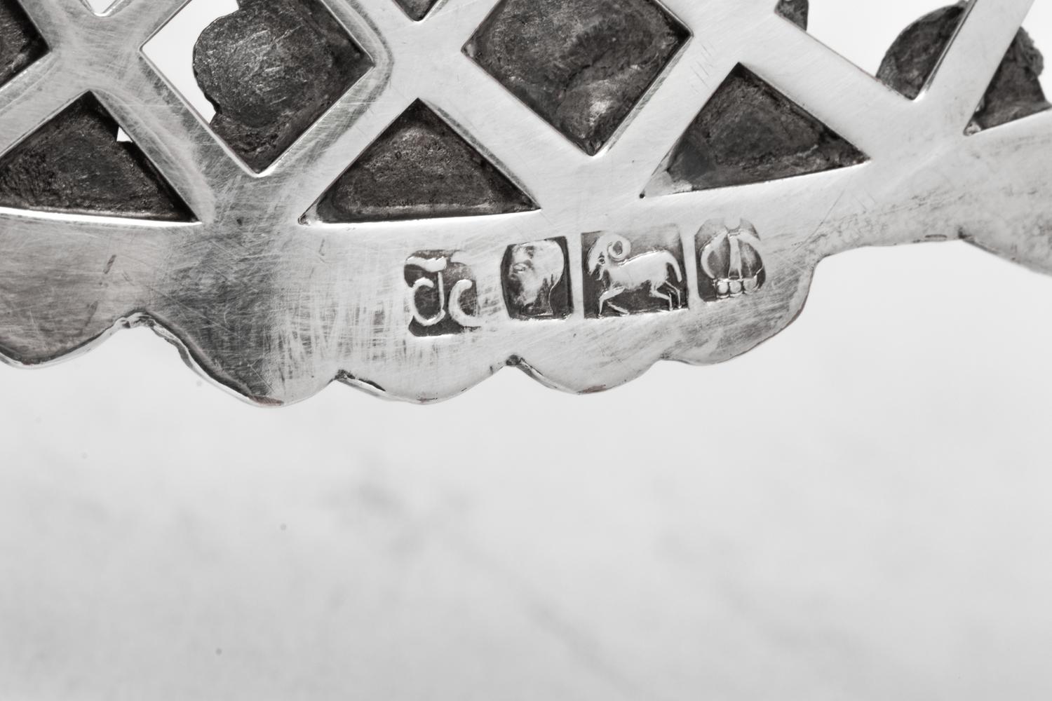 A Pair of Continental Silver-Plate Wine Coasters