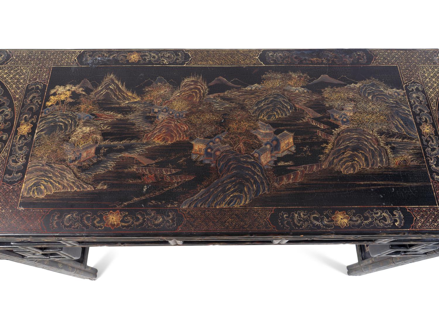 A Chinese Green Lacquer and Parcel Gilt Altar Table — 20TH CENTURY