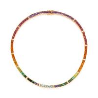 DIAMOND AND RAINBOW MULTIGEM NECKLACE