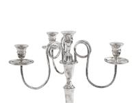 A Pair of Silver-Plate Four-Light Candelabra