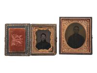 [CIVIL WAR - PHOTOGRAPHY]. A pair of tintypes of young federal soldiers with apparent eye injuries, comprising: