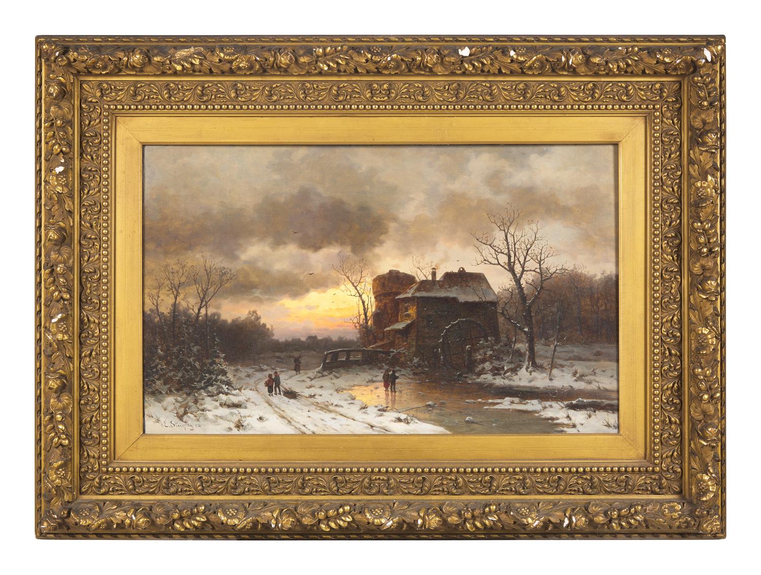 Winter landscape with Children Skating on a Pond, 1882