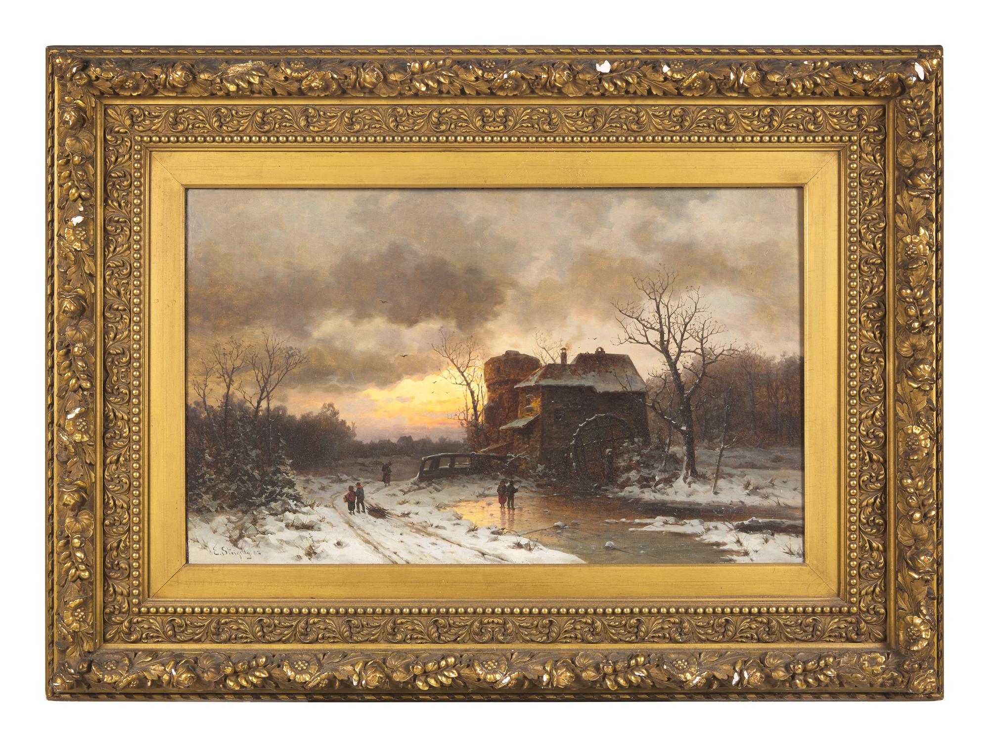 Winter landscape with Children Skating on a Pond, 1882