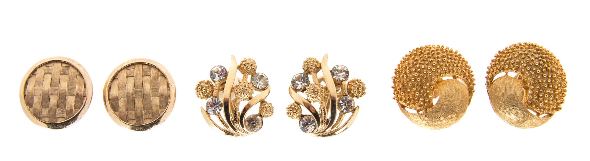 A Group of Four Goldtone Earclips,