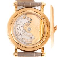 PATEK PHILIPPE, REF. 5059R 18K ROSE GOLD OFFICER'S CASE PERPETUAL CALENDAR, MOONPHASE WATCH, BOX & PAPERS