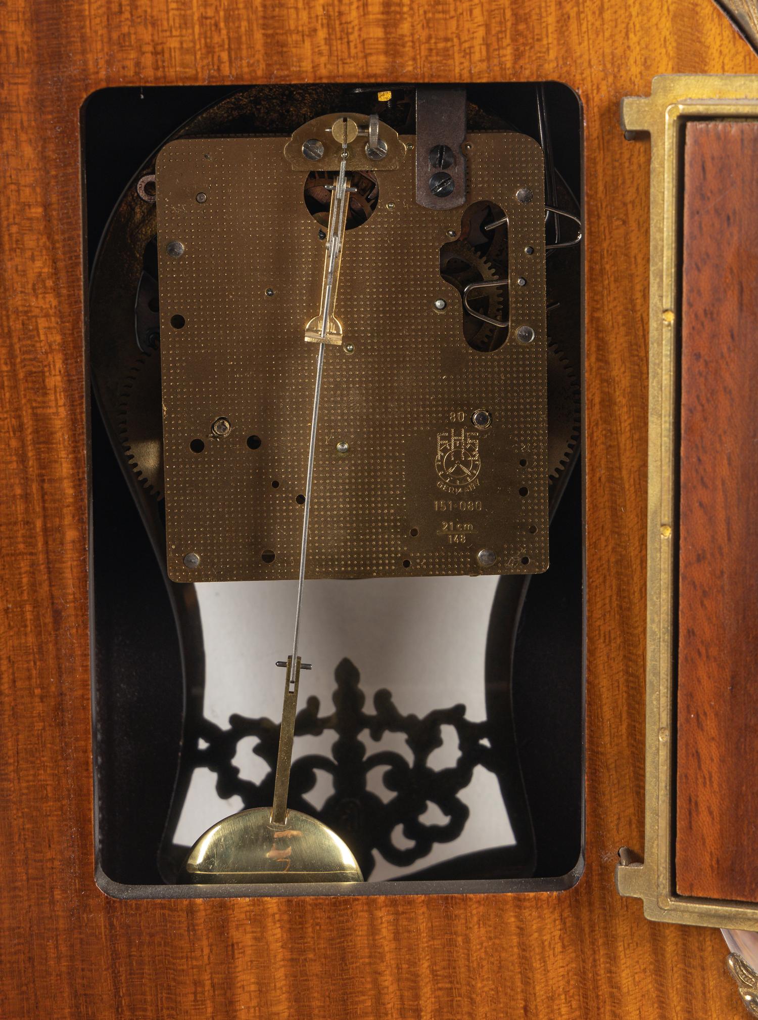 A Napoleon III Style Gilt Metal Mounted Marquetry Bracket Clock