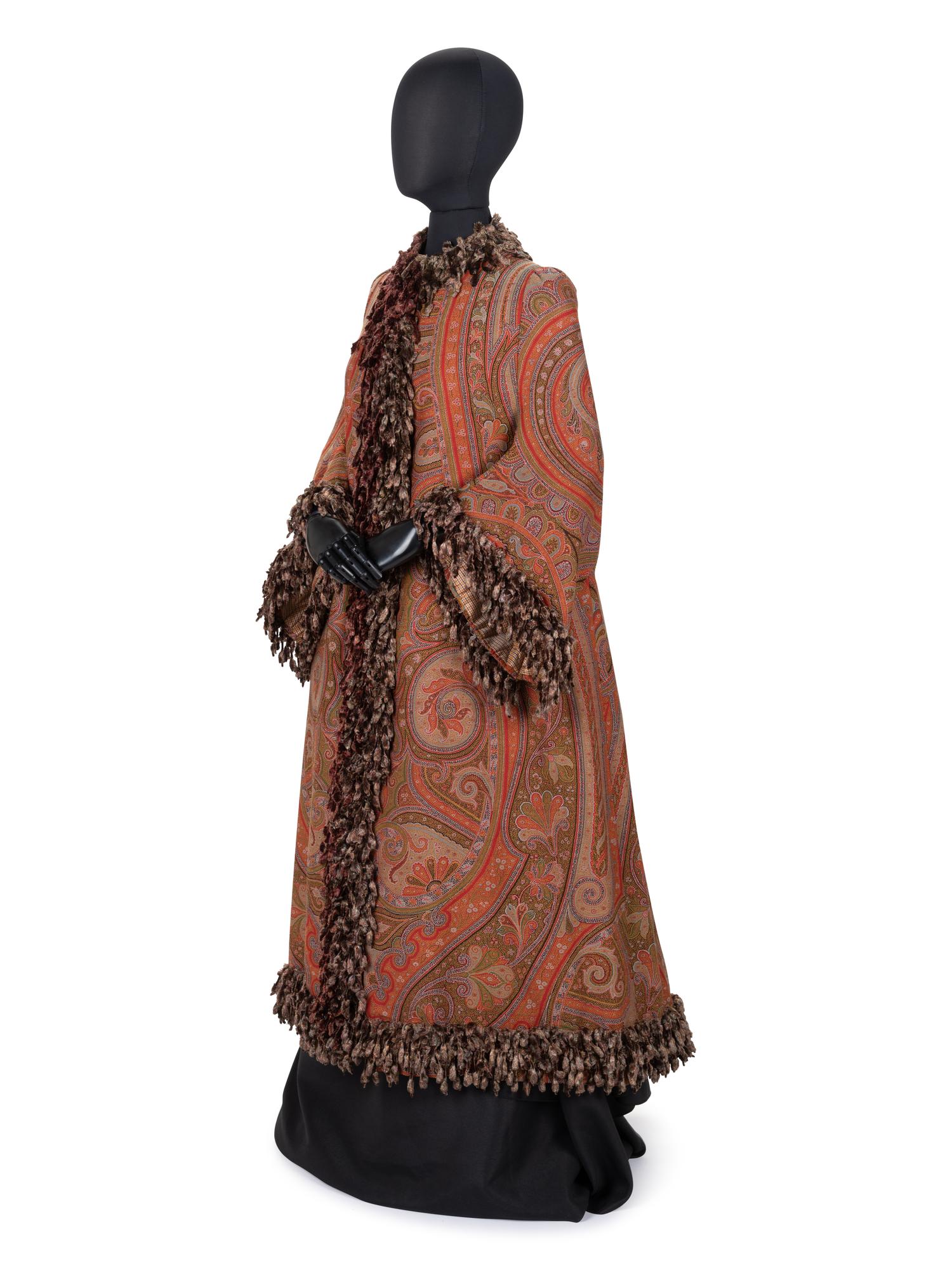 Paisley Shawl Mantle with Chenille Trim, 1880s