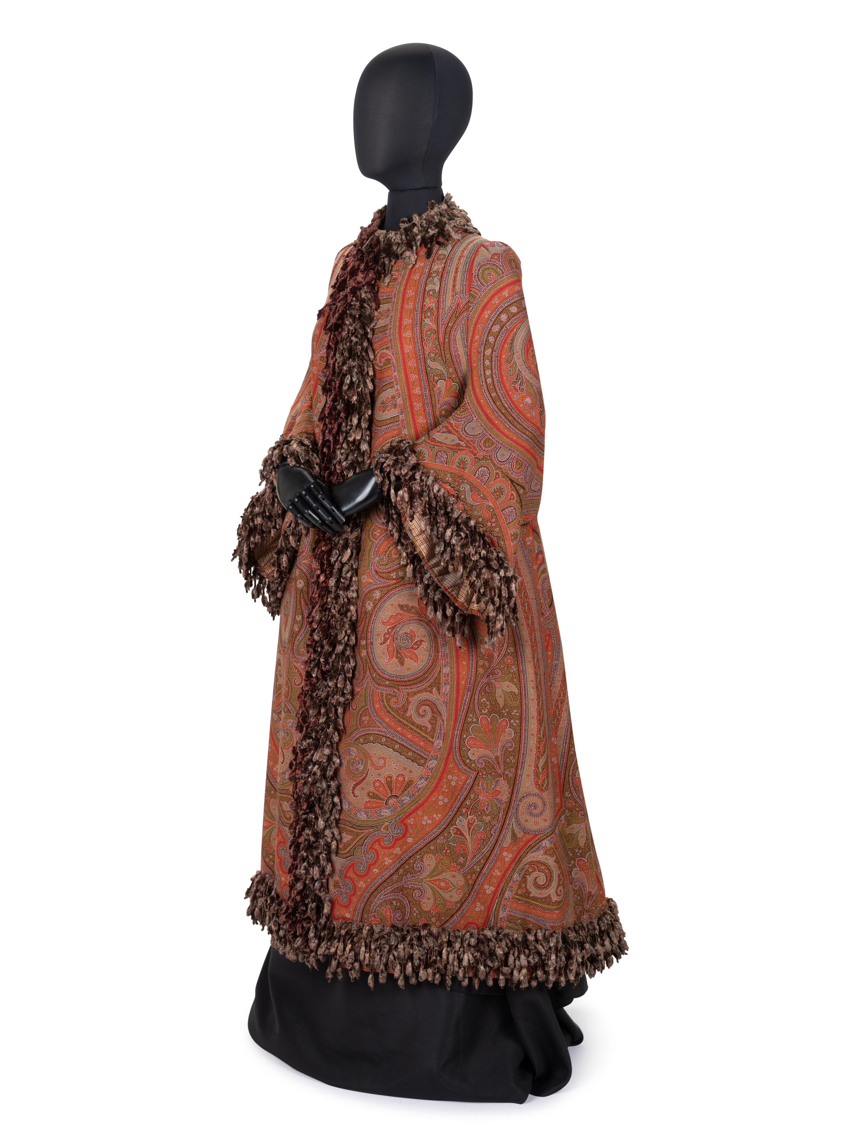 Paisley Shawl Mantle with Chenille Trim, 1880s