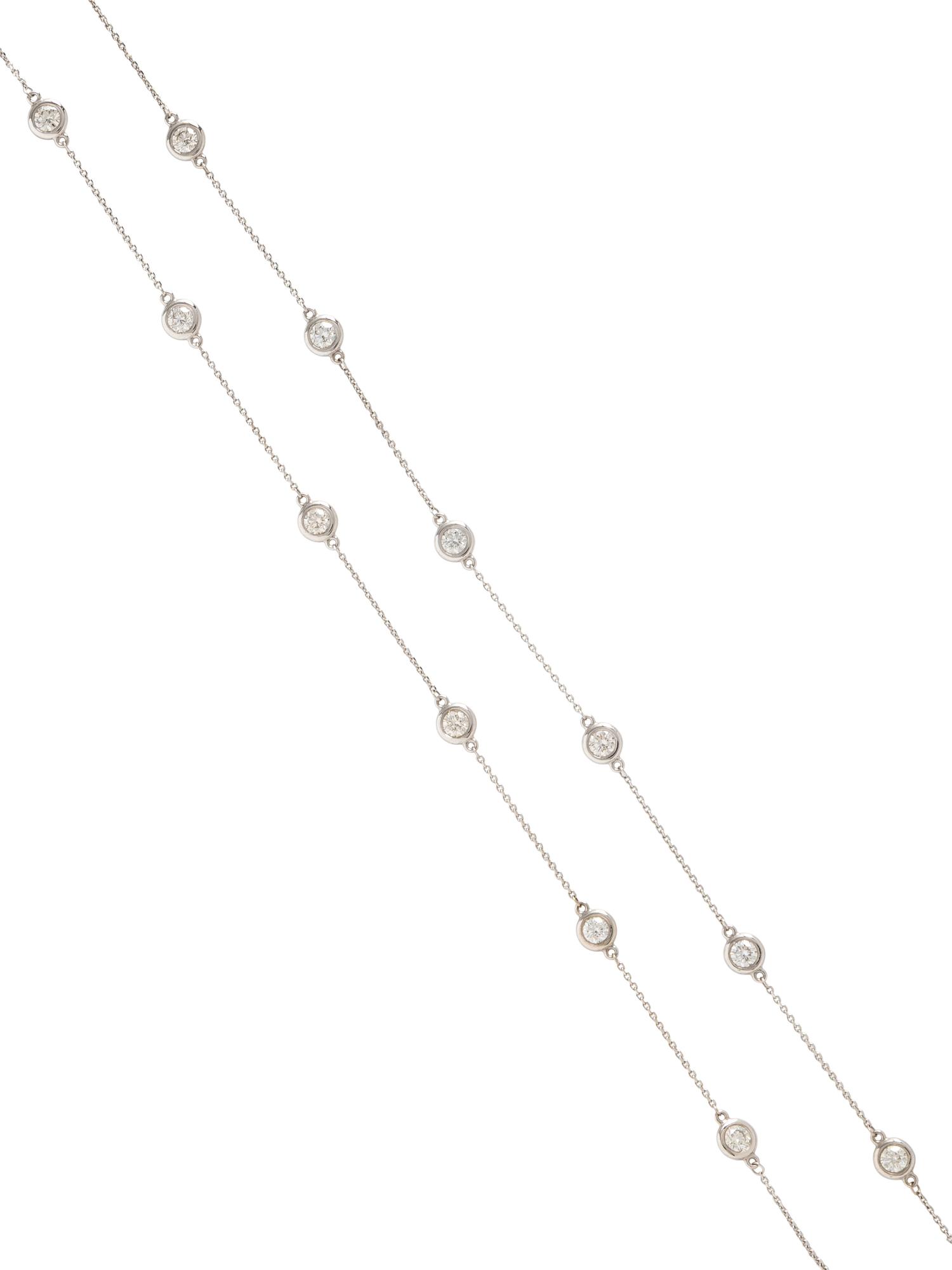 GOLD AND DIAMOND STATION NECKLACE