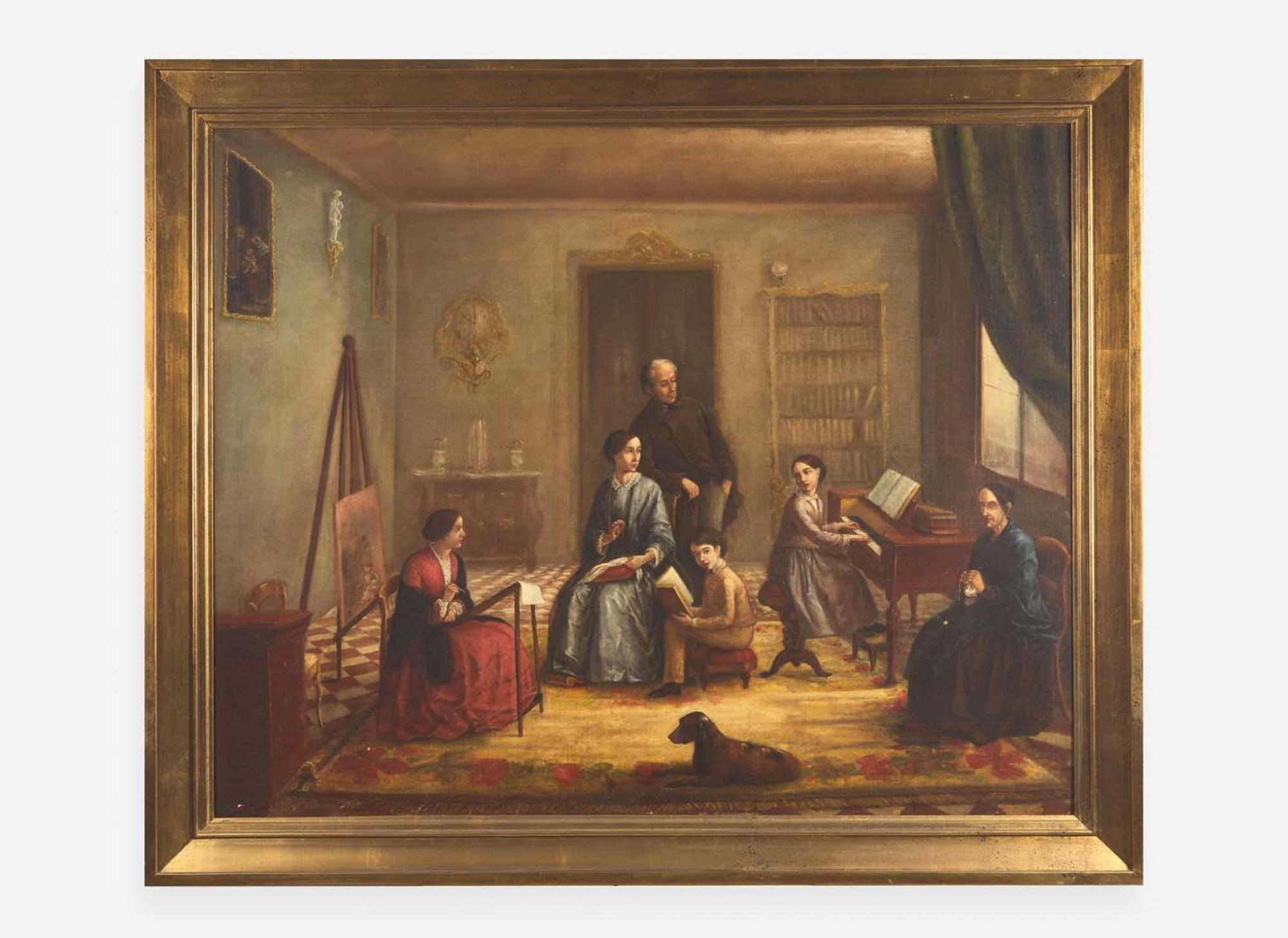 By tradition attributed to Ann Hall (1792-1863), Family Portrait, circa 1859