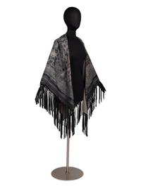 Loro Piana Lambskin Leather Trimmed Cashmere Shawl