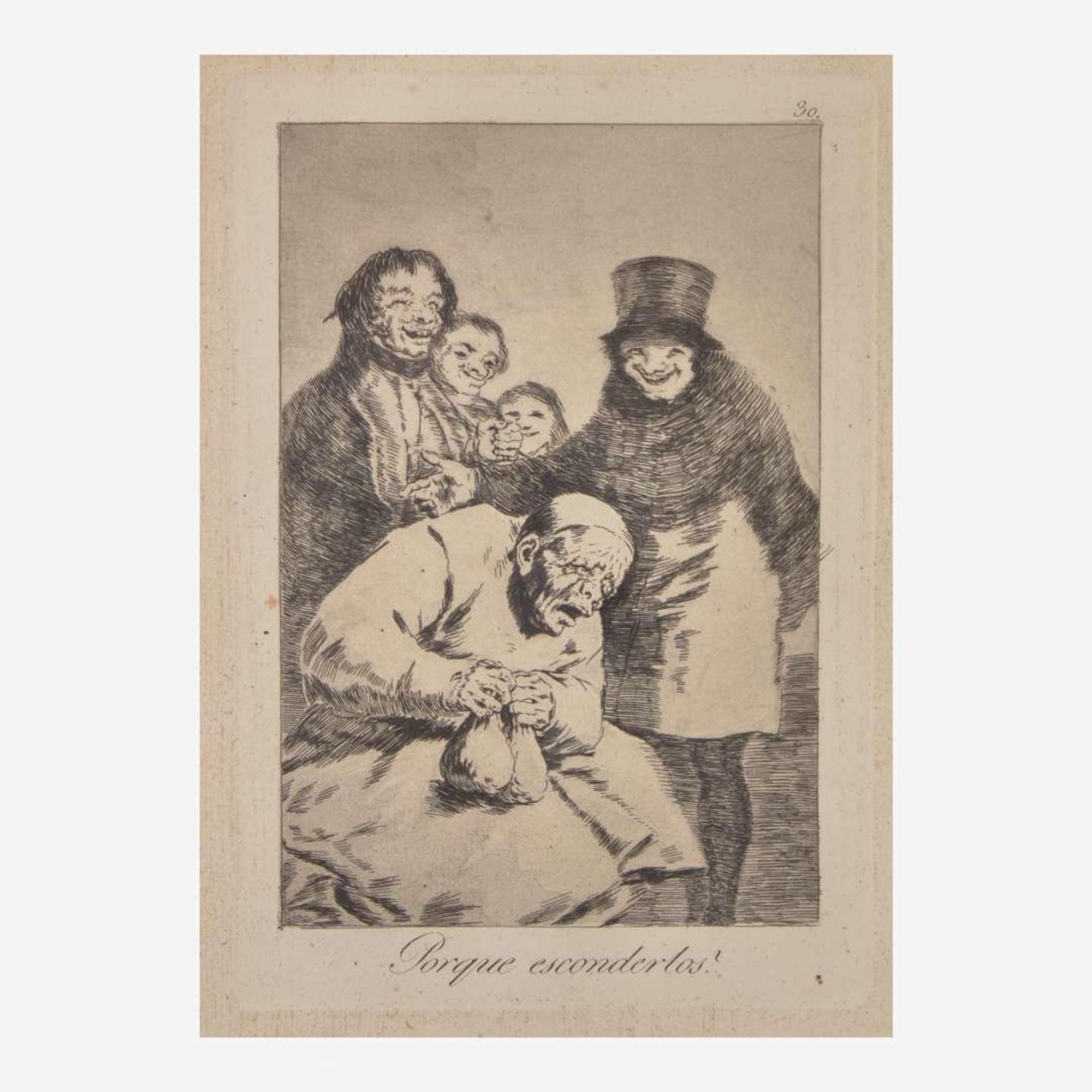 Francisco Goya (Spanish, 1746–1828) Porque Esconderlos from 'Los Caprichos' (Plate 30); together with three Companion Pieces from 'Los Caprichos'