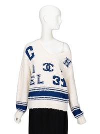 Chanel, Bouclé Knit Varsity Sweater