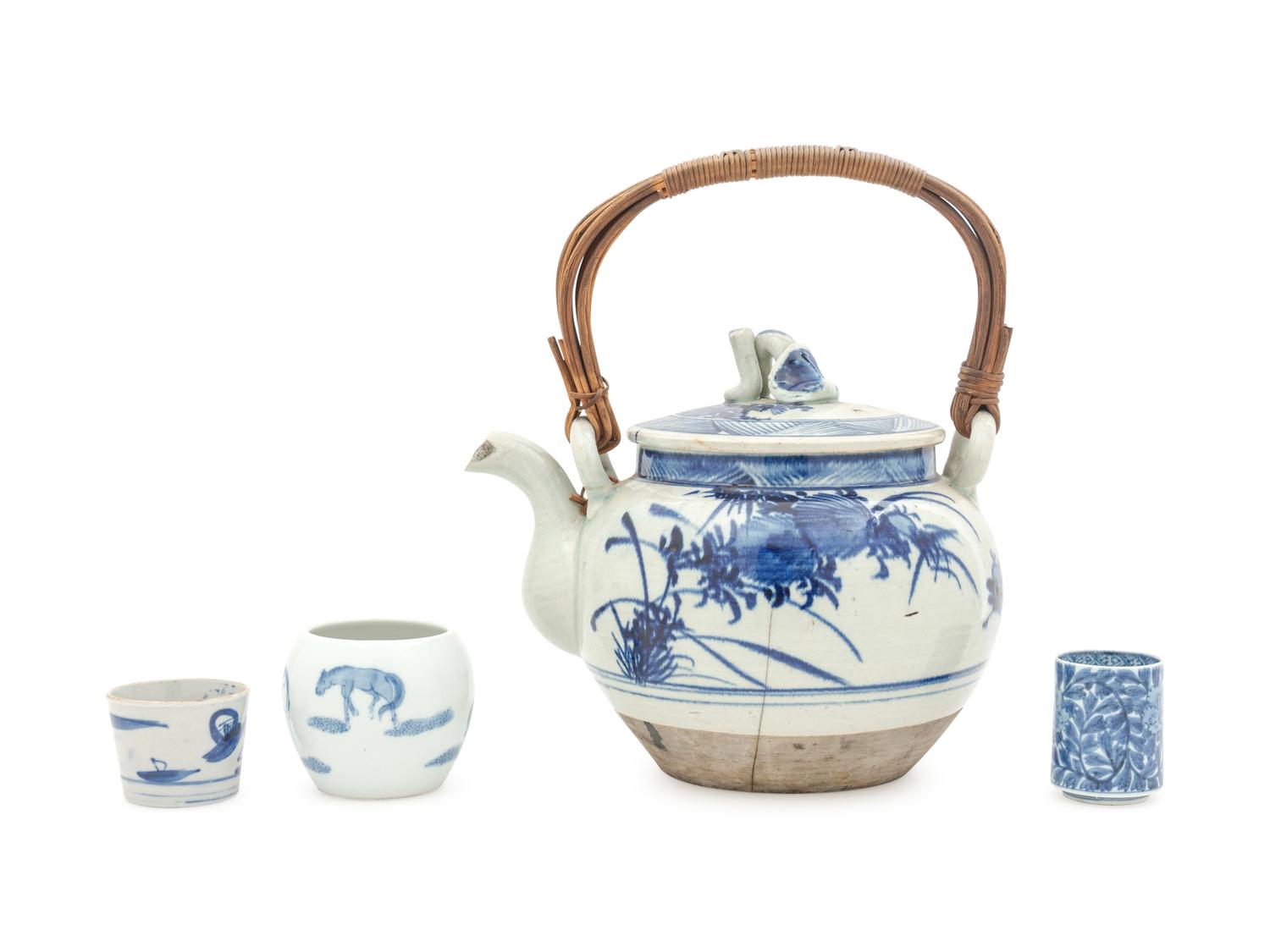 Seven Blue and White Porcelain Articles