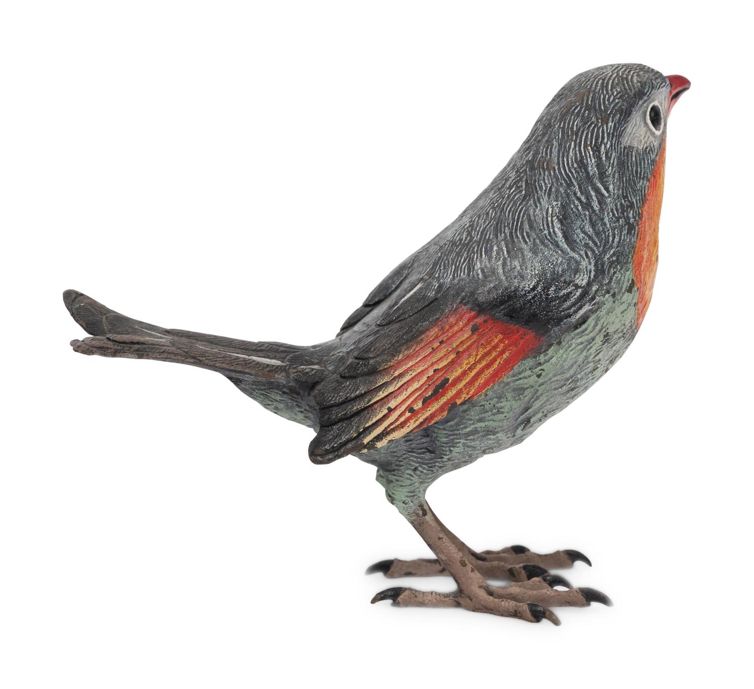 A Franz Xavier Bergman Cold-Painted Bronze Bird