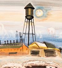 Watertower and Queen Anne's Lace , 1917