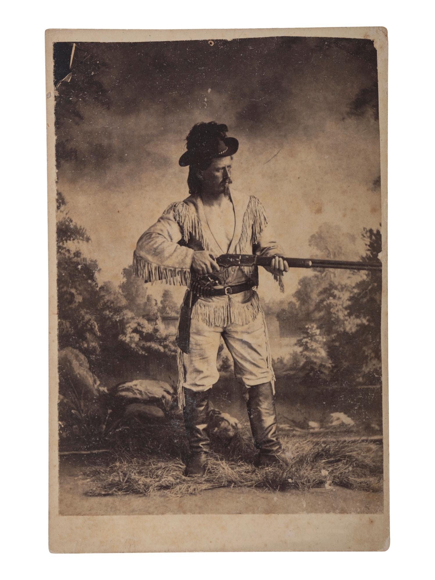 [EARLY PHOTOGRAPHY] -- [WESTERN AMERICANA]. A group of 3 photographs of western subjects and scene, incl. a frontiersman, gamblers, and a Washington state horse show.