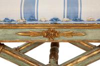 A North Italian Neoclassical Painted and Parcel-Gilt Stool