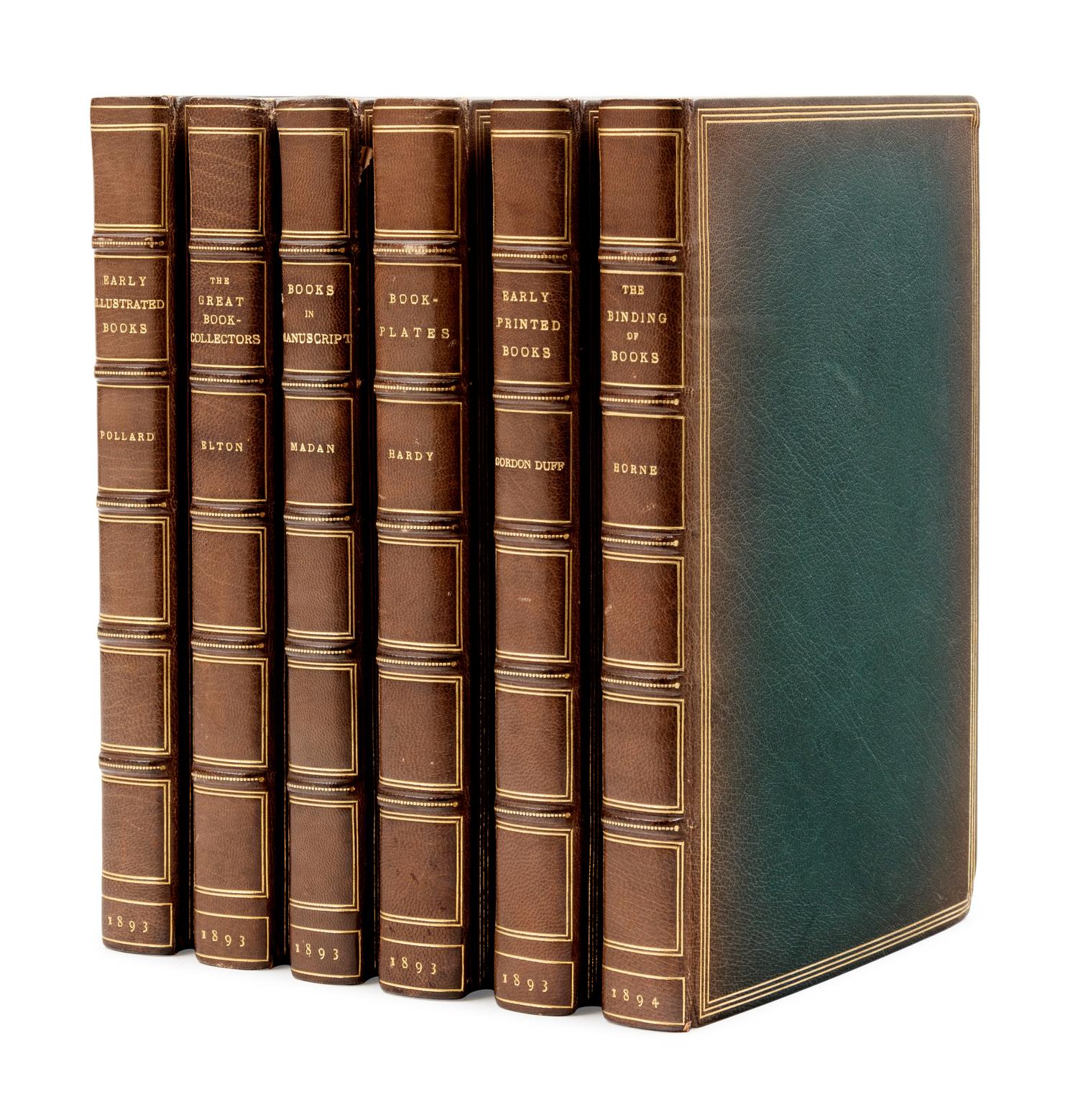 [BOOKS ABOUT BOOKS]. POLLARD, Alfred William (1859-1944). Books about Books . London: Kegan, Trench, Trübner & Co., 1893-1894.