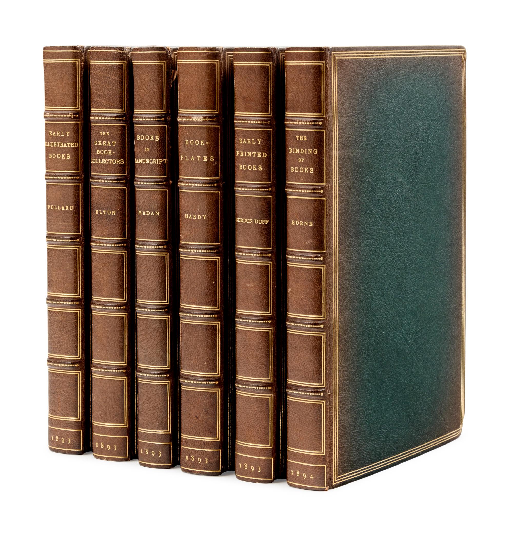 [BOOKS ABOUT BOOKS]. POLLARD, Alfred William (1859-1944). Books about Books . London: Kegan, Trench, Trübner & Co., 1893-1894.