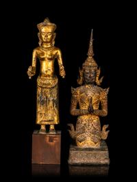 Two Southeast Asian Gilt Bronze Figures