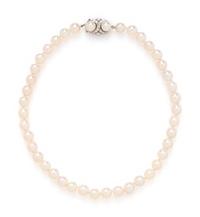 CULTURED PEARL AND DIAMOND NECKLACE