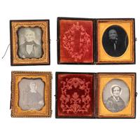 [EARLY PHOTOGRAPHY - PORTRAITURE]. A group of 17 daguerreotype and ambrotype portraits of elderly men and women, including: