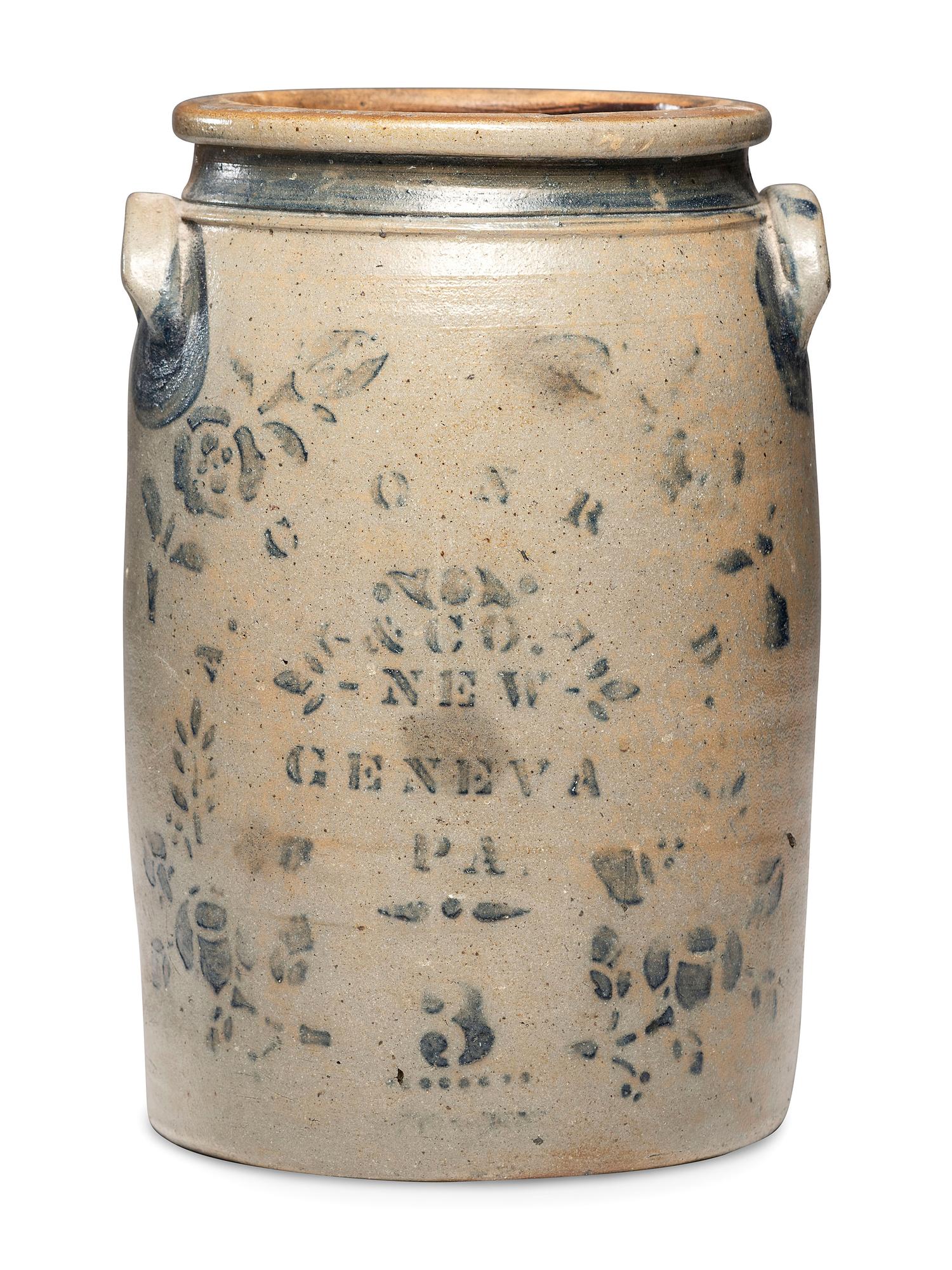An A. Conrad Three-Gallon Stoneware Crock