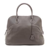 An Hermes Bolide Relax 40 Etoupe Veau Sikkim Handbag, 16" x 12" x 6.5"; Handle Drop: 5".