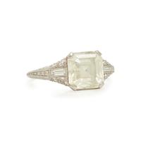 PLATINUM AND SYNTHETIC RUTILE RING