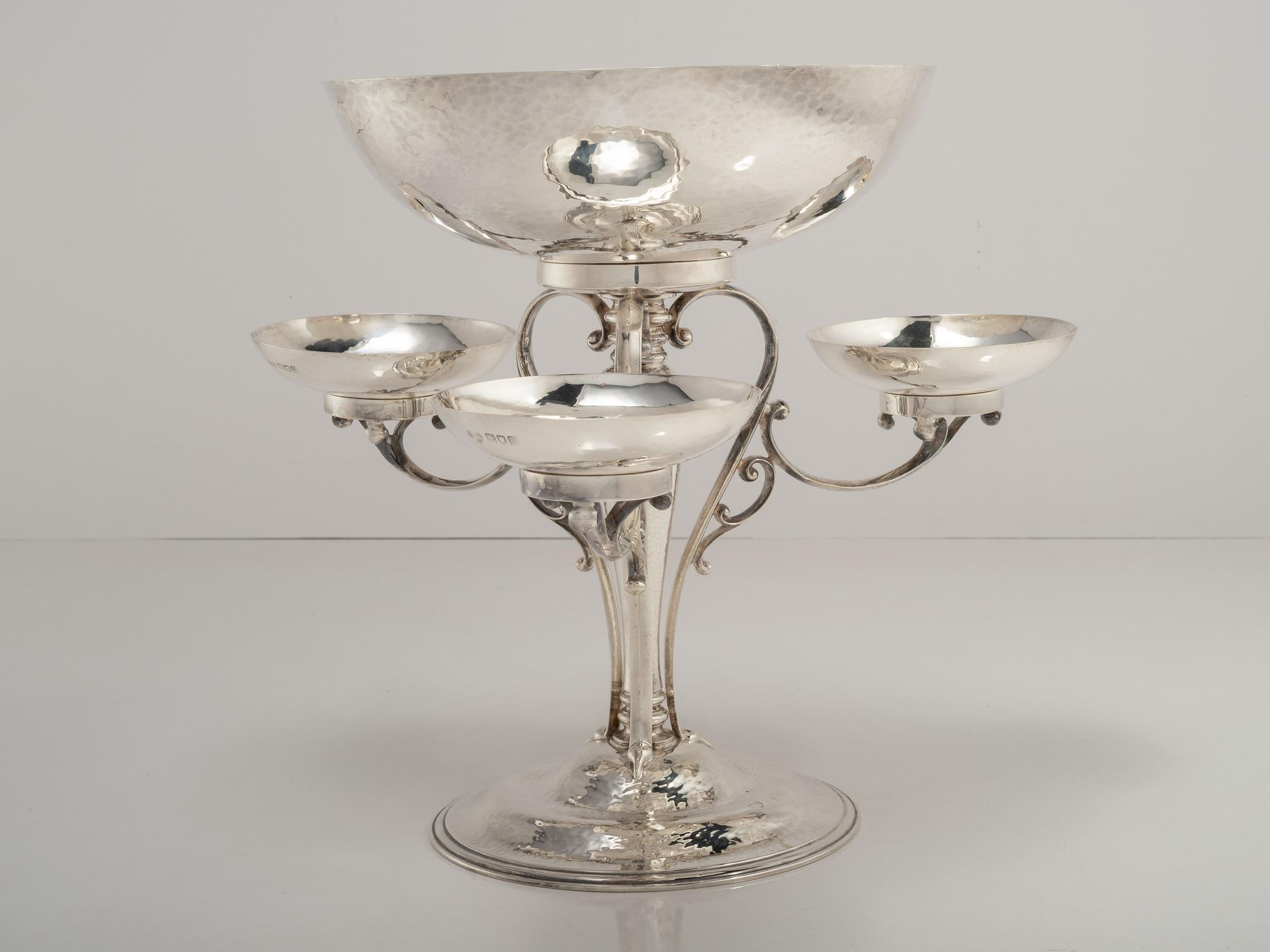 Arts and Crafts Hammered Epergne, 1905