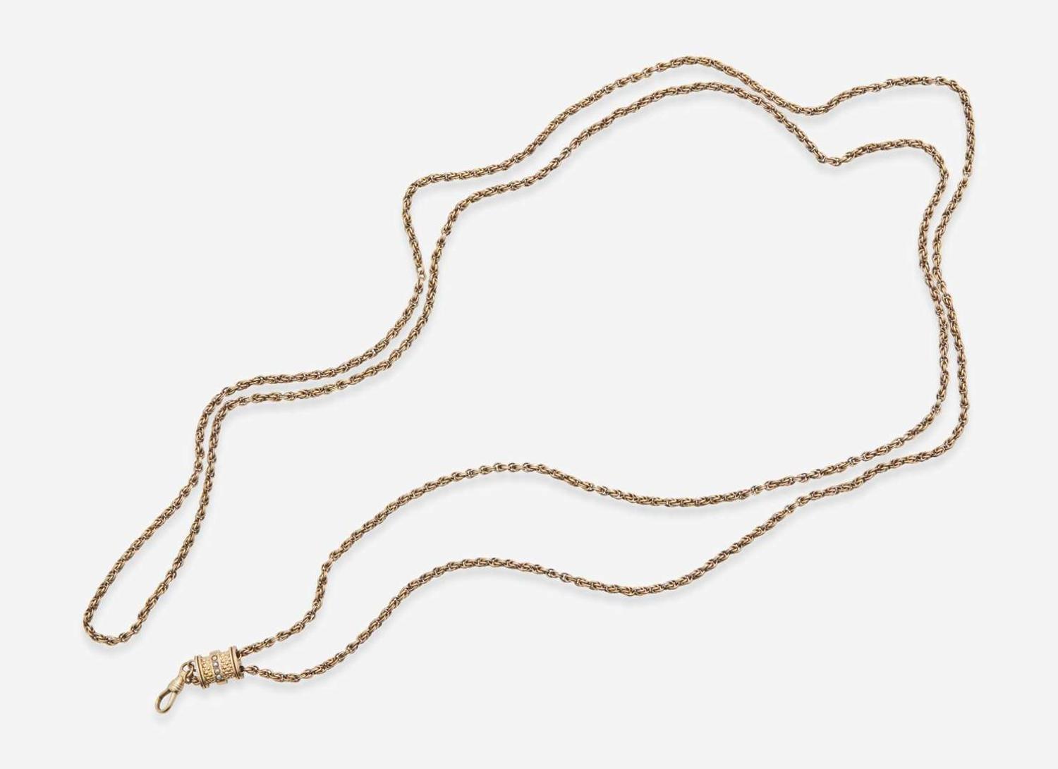 A 14K Yellow Gold Pocket Watch Chain
