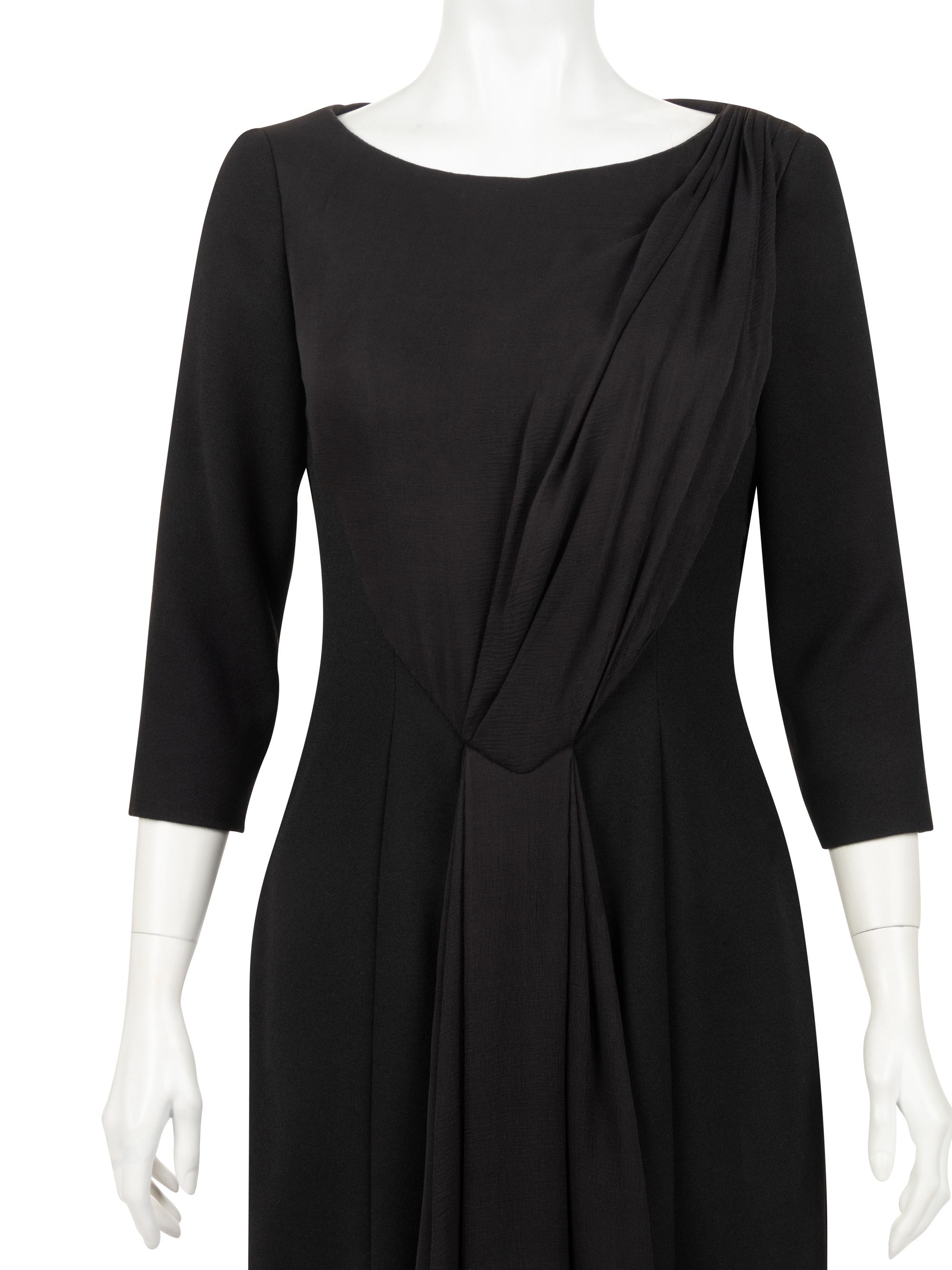 Christian Dior Haute Couture Wool Dress with Gathered Silk Chiffon, Spring/Summer 2007