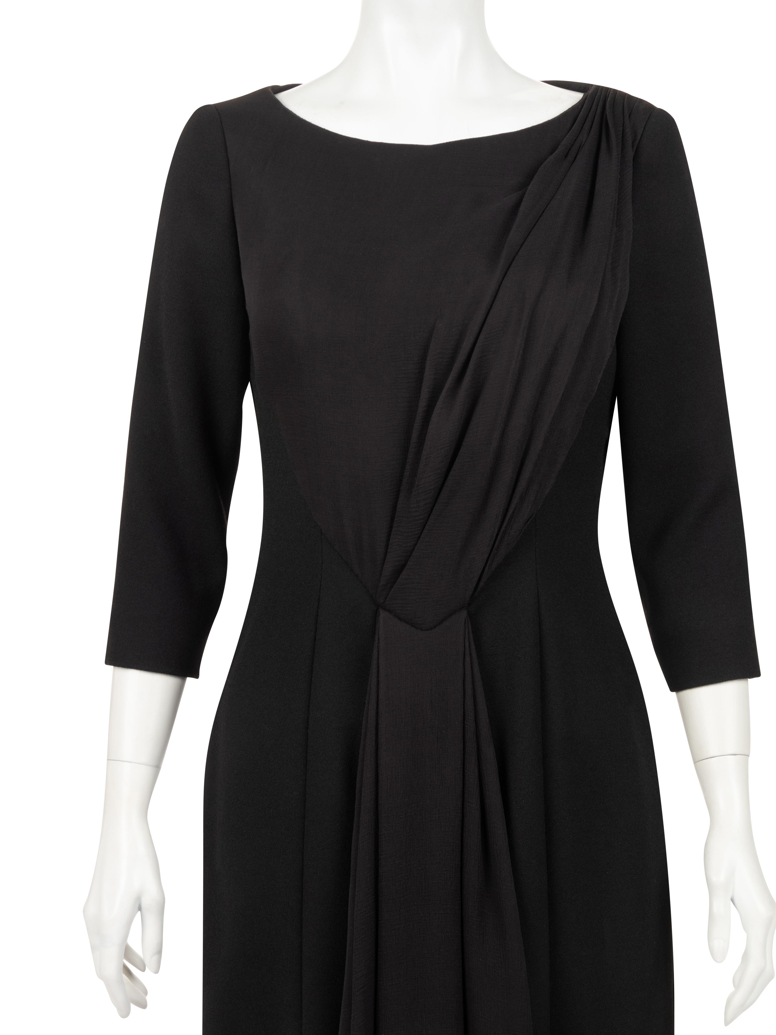 Christian Dior Haute Couture Wool Dress with Gathered Silk Chiffon, Spring/Summer 2007